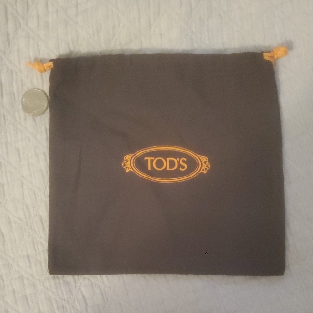 Tod's Brown Duster Bag with Orange Drawstring